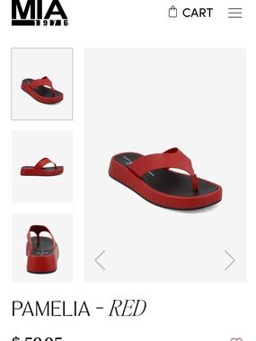 MIA Pamelia Red Platform Thong Sandals